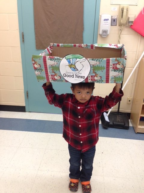 Sent to be the Good News - Kinders deliver goods for st. Luke's Supper Table
